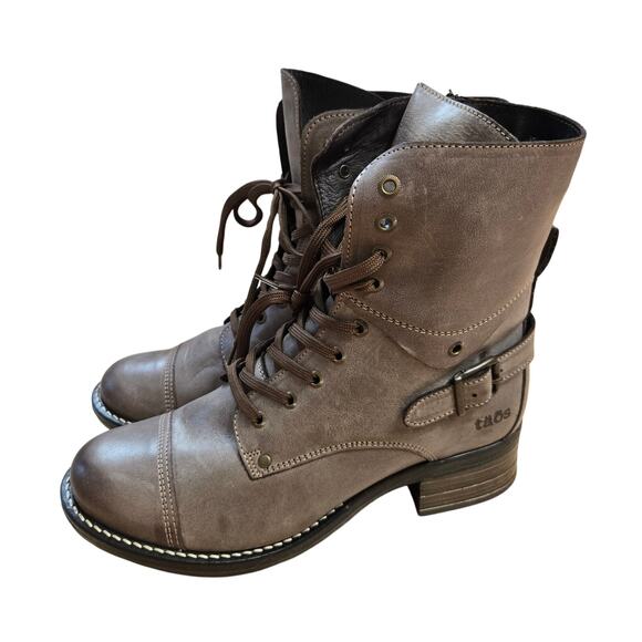 Taos Footwear Crave Zip Leather Boots Women's Size 10-10.5 M Mink - Picture 1 of 9